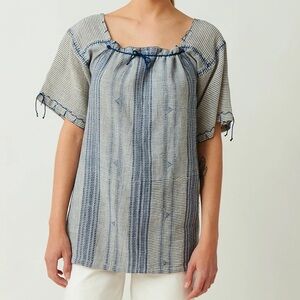 V. de Vinster women’s blue and white Kala Top sz M